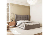 Verona Brown Fabric Storage Bed With 'Winged' Headboard – Luxury Ottoman Storage Bed Frame (Pre-Order 4 ft6)