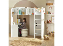 Vision High Sleeper Bed White Wooden Frame | Easy Clean Finish | Modern Space Saving Loft Bed