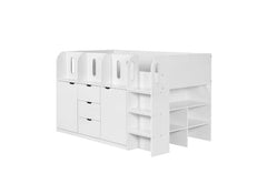 Vision Mid Sleeper Bed With White Wooden Frame | Easy Clean Finish | Modern Convenient Sleeper Bed