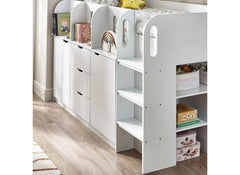 Vision Mid Sleeper Bed With White Wooden Frame | Easy Clean Finish | Modern Convenient Sleeper Bed