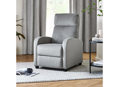 Vivo Grey Chenille Reclining Chair - closed