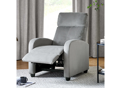 Vivo Grey Chenille Reclining Chair - 1