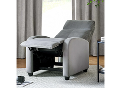 Vivo Grey Chenille Reclining Chair - 3