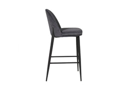 Valent Dark Grey Fabric Bar Chair - side view