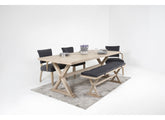 Valent 1.6m Cross Dining Set W/Bench