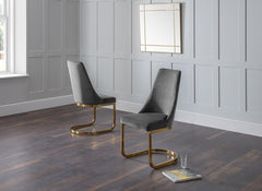 Vittoria Grey Velvet Chair