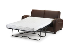 Vivo Chestnut Faux Leather Sofa Bed - open