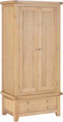 Windsor 2 Door 1 Drawer Wardrobe – Natural Oak with Internal Shelf (WBF)