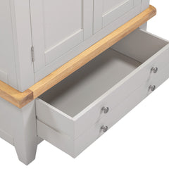 Windsor 2 Door 1 Drawer Wardrobe – Pebble Grey with Oak Top (WBF)