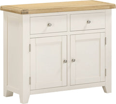 Windsor 2 Door 2 Drawer Sideboard – Ivory with Oak Top (WBF)