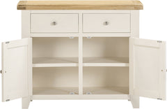 Windsor 2 Door 2 Drawer Sideboard – Ivory with Oak Top (WBF)