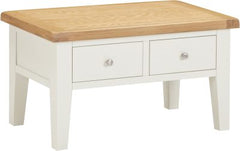WINDSOR 2 DRAWER COFFEE TABLE - IVORY/OAK (WBF)