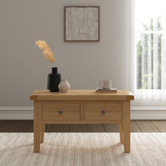 WINDSOR 2 DRAWER COFFEE TABLE - NATURAL OAK (WBF)