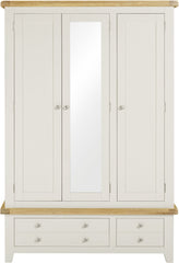 Windsor 3 Door 2 Drawer Wardrobe – Ivory/Oak (WBF)