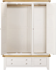 Windsor 3 Door 2 Drawer Wardrobe – Ivory/Oak (WBF)
