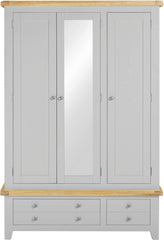 Windsor 3 Door 2 Drawer Wardrobe – Pebble Grey/Oak (WBF)