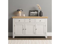 WINDSOR 3 DOOR 3 DRAWER SIDEBOARD - IVORY/OAK (WBF)