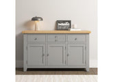 WINDSOR 3 DOOR 3 DRAWER SIDEBOARD - PEBBLE GREY/OAK (WBF)