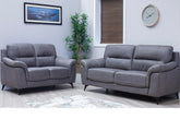 Abbie Fabric 3+2 Seat Sofa Group With Contrast Stitch Upholstery – Modern Compact Sofa in Grey