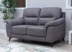 Abbie Fabric 3+2 Seat Sofa Group With Contrast Stitch Upholstery – Modern Compact Sofa in Grey