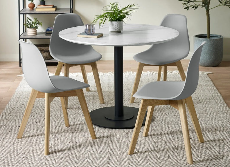 Luca Table With Agatha Grey Chairs