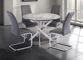 Alden Round Table & Hudson Grey PU Chairs