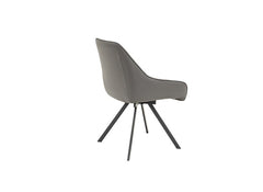 Astor Swivel PU Dining Chairs - Faux Leather In Grey Or Taupe