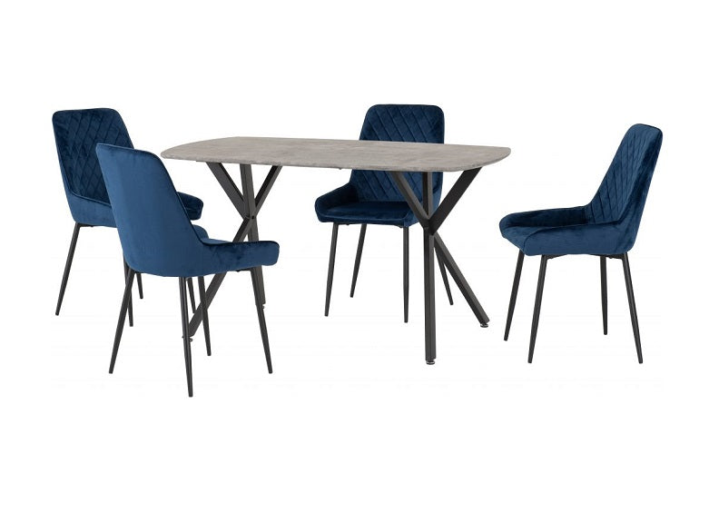 Athens Table With Avery Blue Chairs
