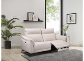Austin Fabric Reclining Three Seat Sofa – White Fabric | Powered Push-Button Reclining Sofa (Copy)