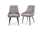 Ava Taupe Faux Leather Chairs