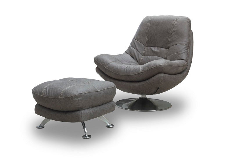 Axis Dark Grey Chair + Footstool