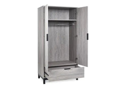 Bali Grey Oak Wardrobe - open