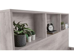 Bali Grey Oak Bookcase Bed - detail