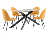 Camilla White Table W/Ramone Yellow Chairs