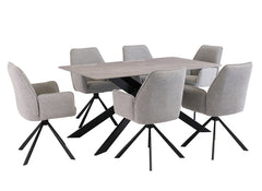 Camilla 1.6 m Dining Table W/Harley Dining Armchairs
