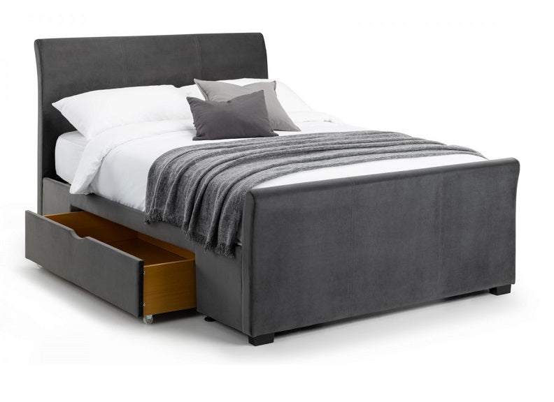 Capri Dark Grey Bed W/Drawers - 1