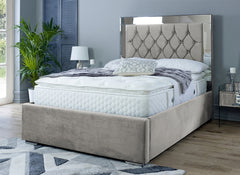 Chesterfield Beige Velvet Bed