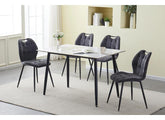 Cody White Rectangular Dining Tables - White Stone Effect Tops (Pre-Order Only)