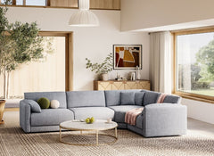 Corfu Grey Fabric Sectional Sofa - room