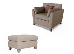 Cantrell Biscuit Armchair W/Stool