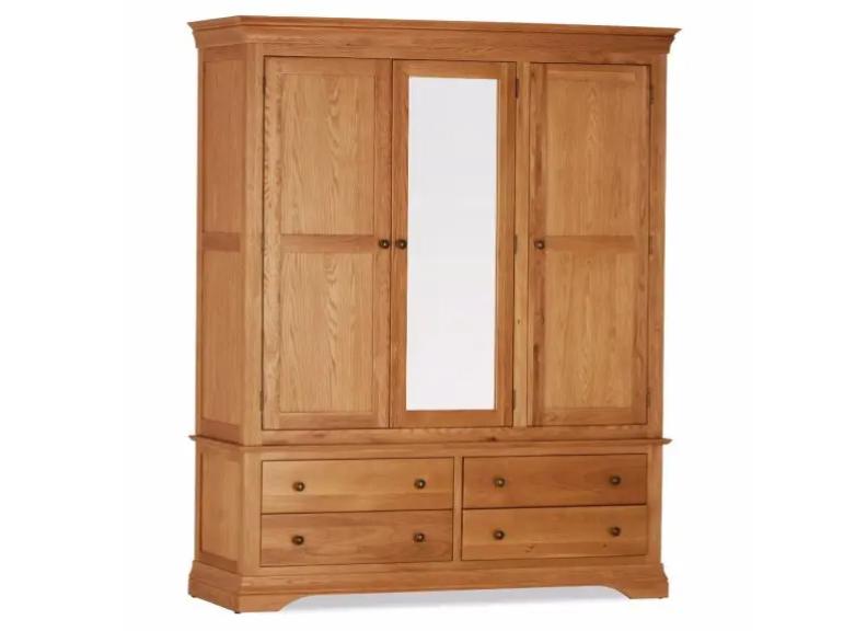 Delta Oak Triple Robe W/Mirror