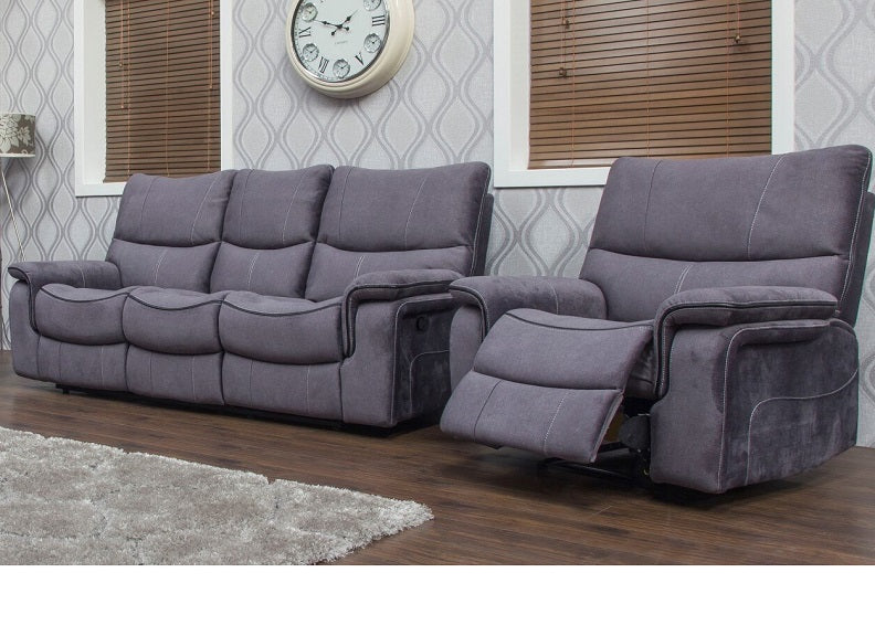 Emilio Grey Fabric RR+3RR Sofas - 2