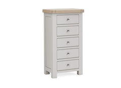Salcombe Grey Five Drawer Tall Chest - Elegant, Modern & Built to Last