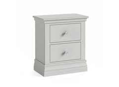 Burgundy Two Drawer Bedside – Cool Light Grey Lacquered Bedside Storage Unit