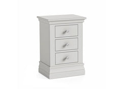 Burgundy Three Drawer Bedside – Cool Grey Lacquered Bedside Storage Unit