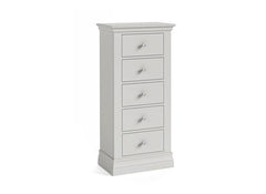 Burgundy Tallboy Chest Of Drawers – Cool Grey Lacquered Bedroom Storage Unit