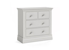 Burgundy 2+2 Chest Of Drawers – Cool Grey Lacquered Bedroom Storage Unit