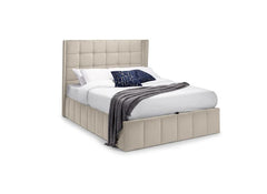 Gatsby Cream Velvet Storage Bed