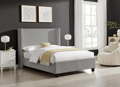 Gemini Grey Fabric Bed - room
