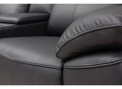 Griffin Black Full Leather Power Recliner 2.5PP+PP Sofa Group – Luxury Leather Sofa Group with Optional Charging Console